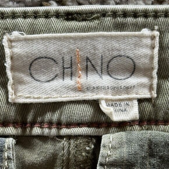 Anthropologie Chino Pants Women Size 0 Green Military Style Wide Leg Cotton Prep - Picture 7 of 11
